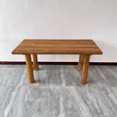 老榆木餐桌原木桌面吧台长条桌书桌老榆木复古茶桌茶台长餐桌家用