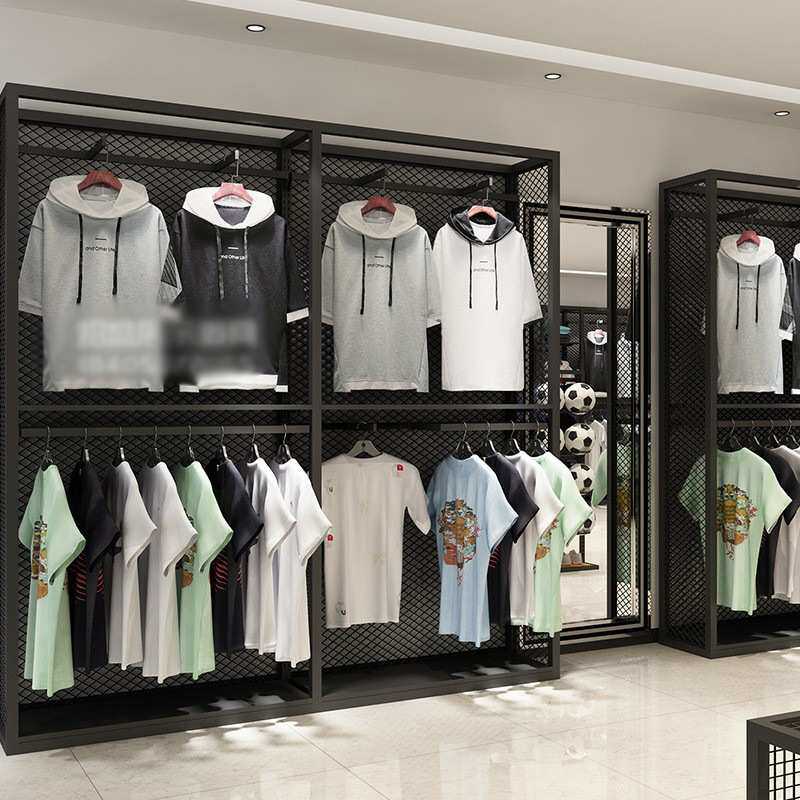 运动户外服装店展示架落地式男装货架陈列柜商场高档休闲衣服架子