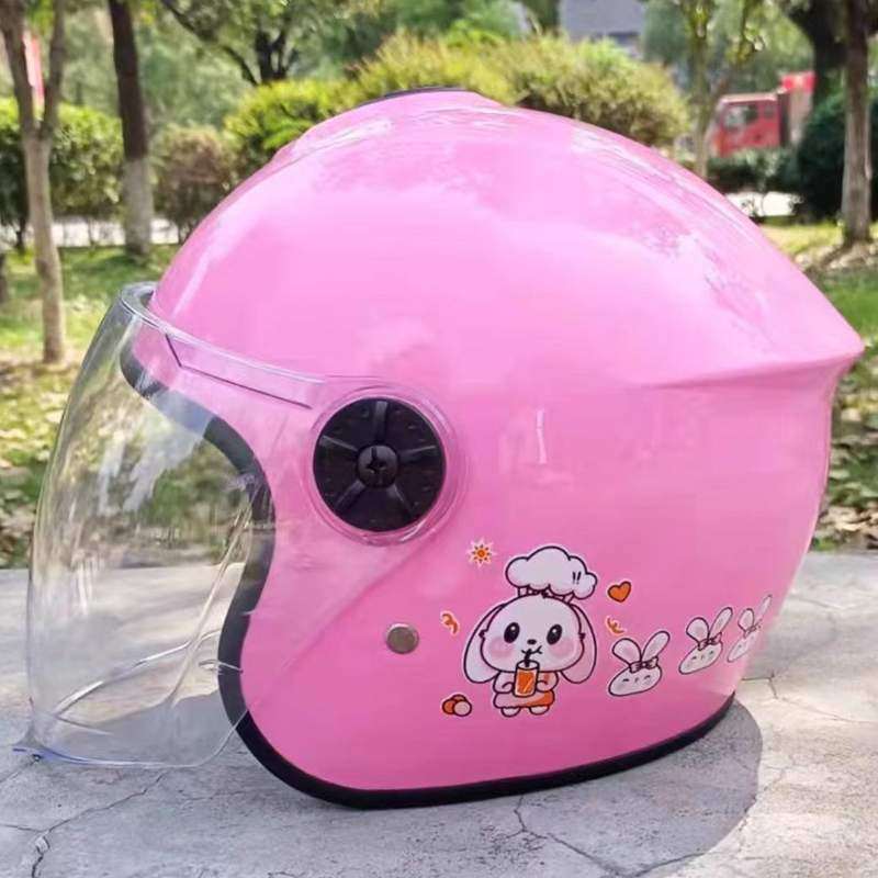 儿童电动车电瓶车头盔男女孩卡通通用通勤四季宝宝可爱