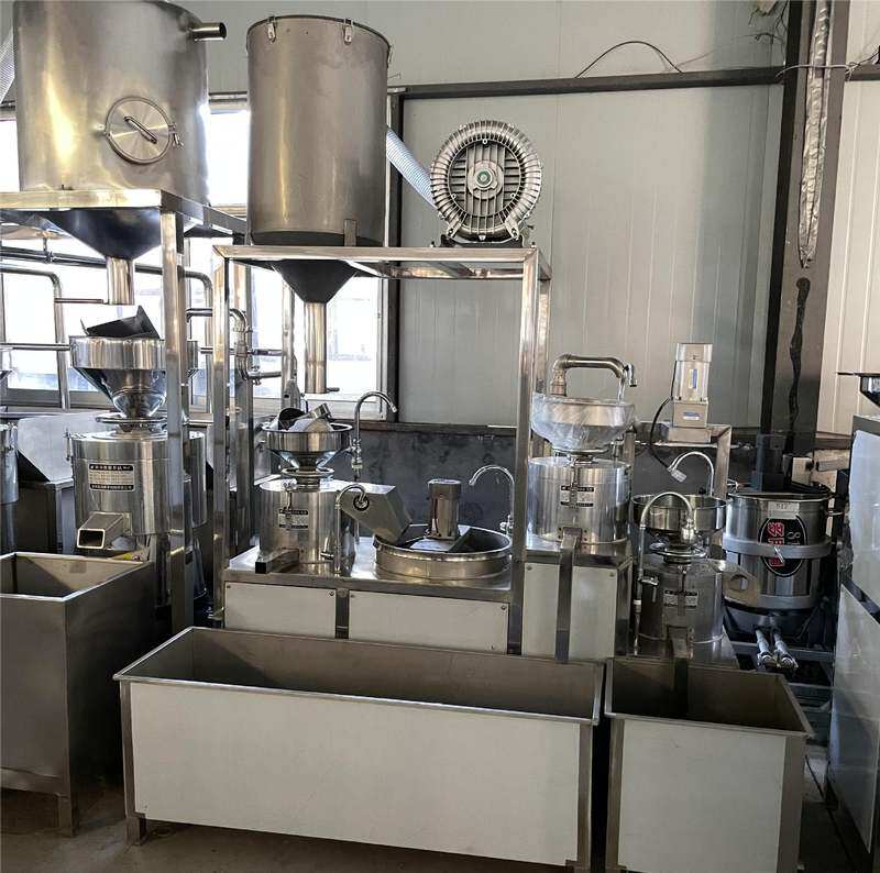 做豆腐的机器 三联磨全自动豆腐机 磨浆冲浆一体机 豆腐生产设备