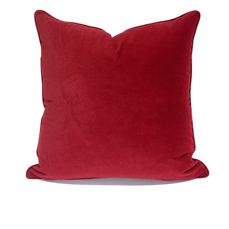 新品 简代酒红色毛绒双面沙发抱枕套轻奢别墅样板房纯色床头靠垫,居家布艺,床头靠垫,淘宝优惠券,粉丝福利购,淘宝优惠卷