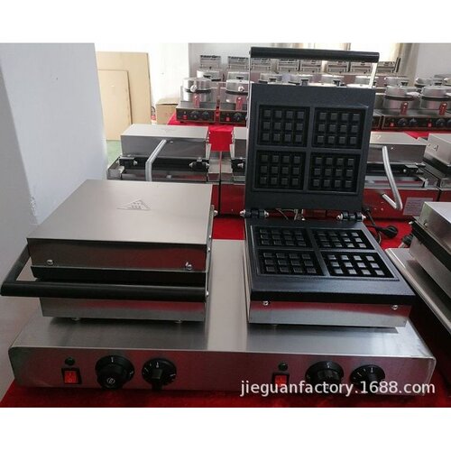 杰冠UWB-1B-2商用华夫饼机 双头方形松饼机 休闲小吃设备 优质