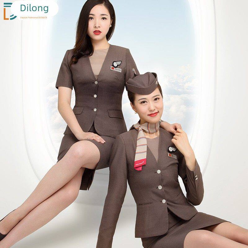 韩亚空姐制服职业套装女大韩航空乘物业售楼部地产高级工作服