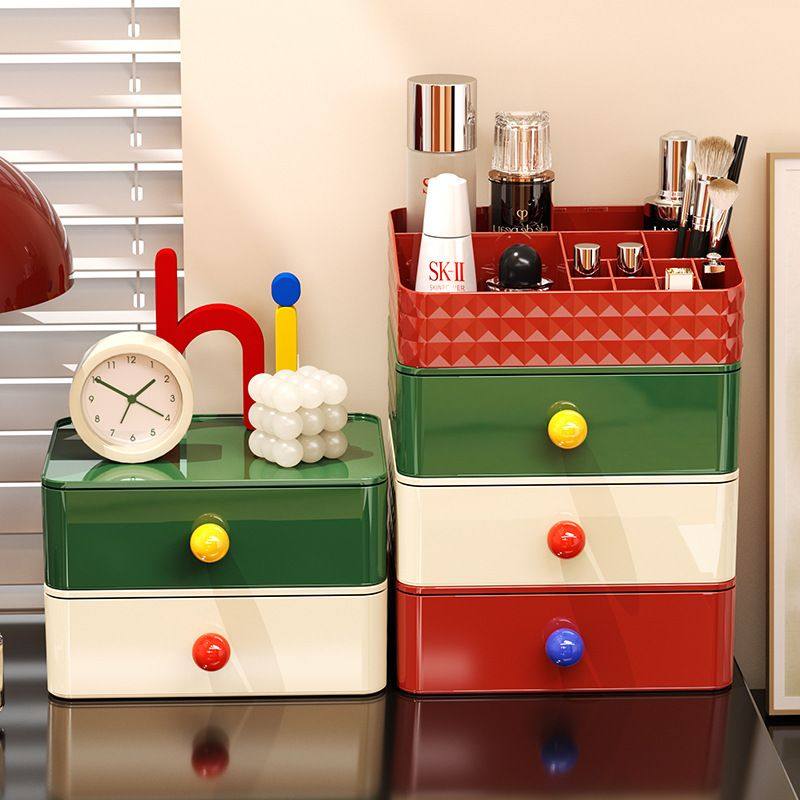 多巴胺化妆品收纳盒抽屉多层分格梳妆台刷置物架化妆桌面收纳口红,收纳整理,化妆箱/盒,淘宝优惠券,粉丝福利购,淘宝优惠卷