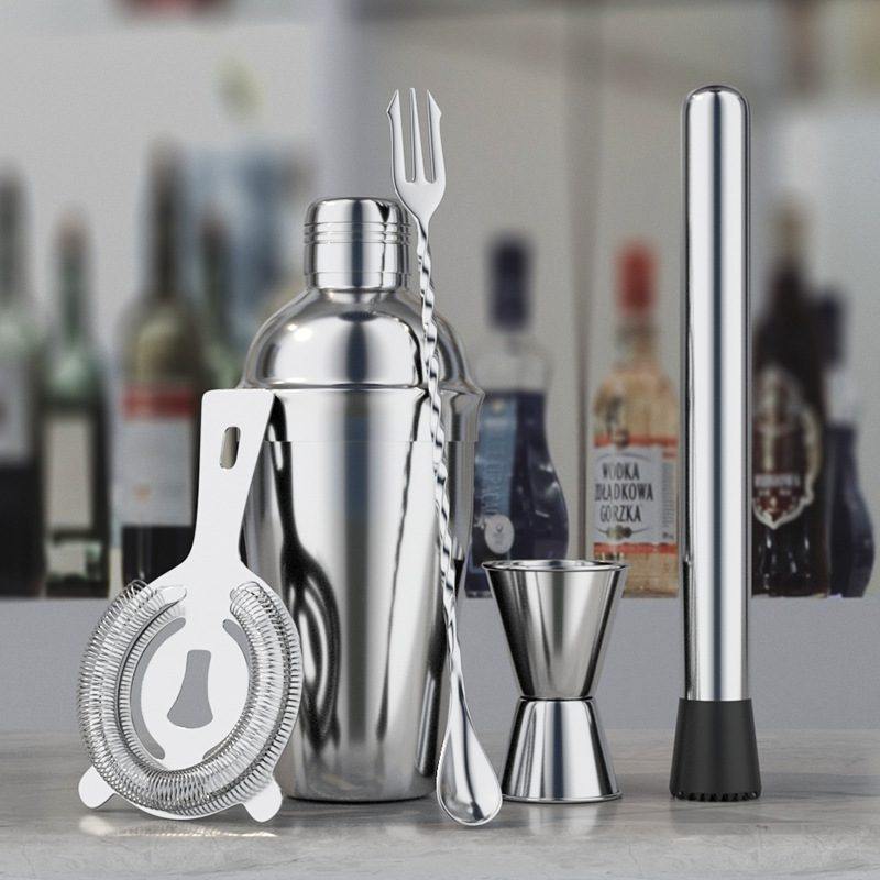不锈钢雪克杯手摇调工具器调酒器柠檬茶鸡尾酒冰吧套装滤酒器