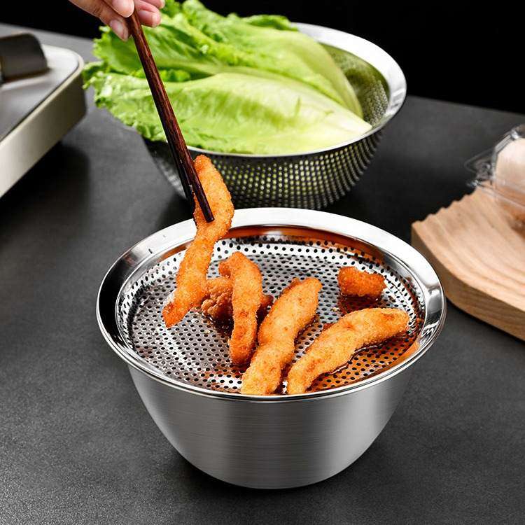 日本厨房304不锈钢滤网冲孔盆盆料理篮打蛋洗菜沥水家用篮多功能,餐饮具,洗菜盆/沥水篮/漏水筛,淘宝优惠券,粉丝福利购,淘宝优惠卷