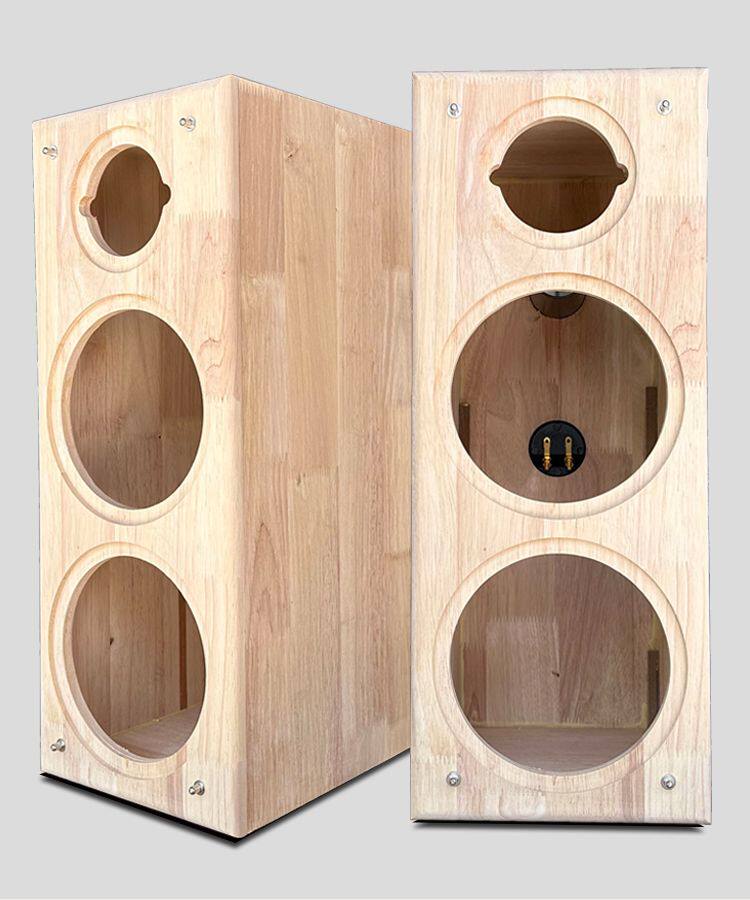 6.5寸三分频实木音箱箱体可客制化喇叭空箱体双低音+4寸高音音箱