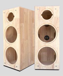 6.5寸三分频实木音箱箱体可客制化喇叭空箱体双低音+4寸高音音箱
