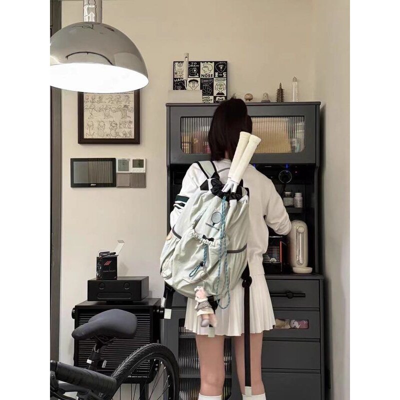 羽毛球包薄荷曼波色男女网球拍背包轻便运动旅游大容量抽绳双肩书