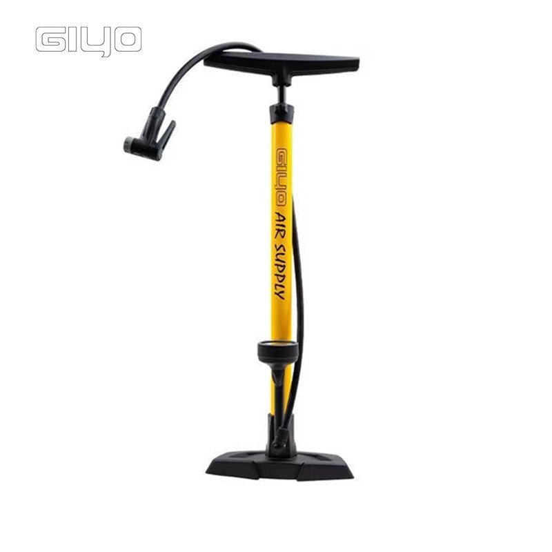 GIYO自行车打气筒落地式55E美法电动车气压表筒充气嘴软管嘴带