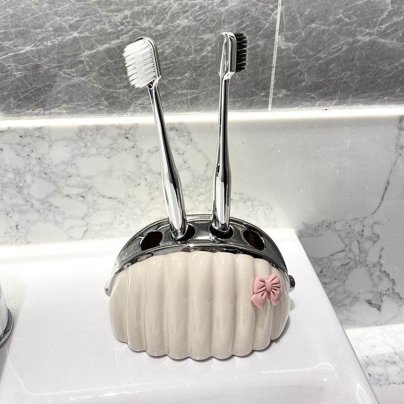 奶油风卫生间牙刷架免置物架牙刷家用底座创意收纳笔牙具打孔化妆,家庭/个人清洁工具,牙刷架/牙具座,淘宝优惠券,粉丝福利购,淘宝优惠卷