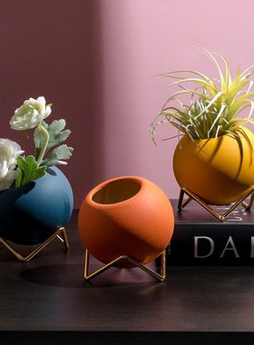 创意小花瓶家居装饰品北欧现代玄关客厅奢酒柜办公桌房间轻卧室面