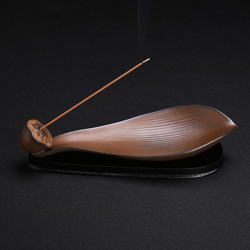 跨境供应陶瓷香炉沉香香莲花荷叶座香创意复古香炉摆件插线原创,家居饰品,香托/香盘/香座/香插,淘宝优惠券,粉丝福利购,淘宝优惠卷