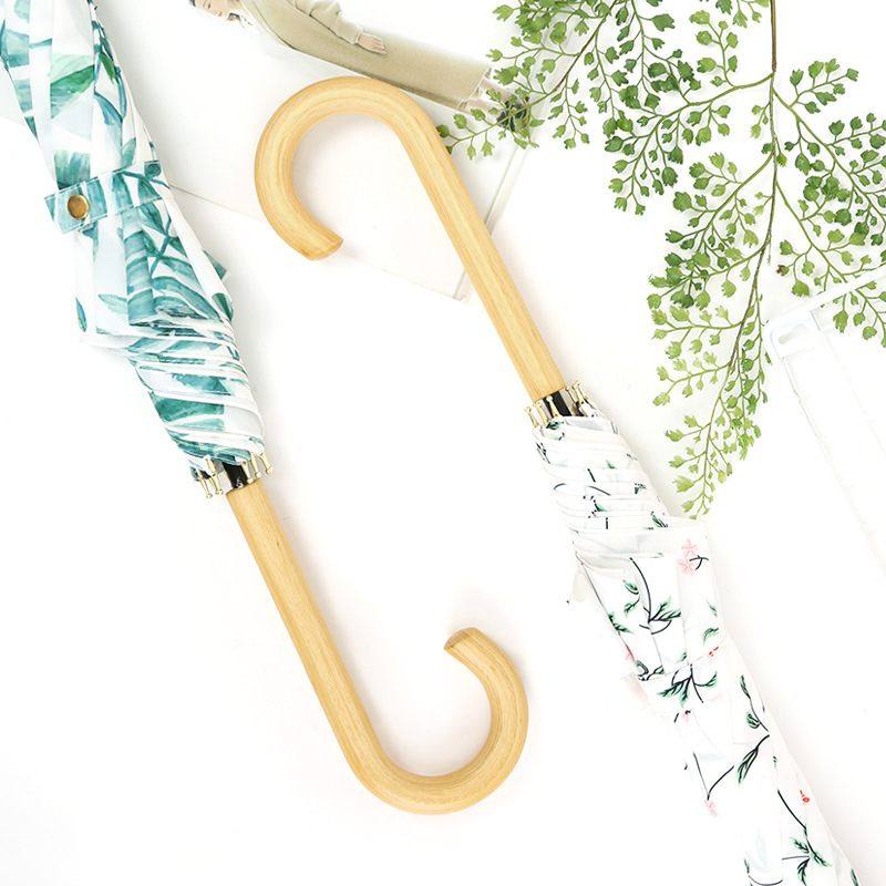 新款小清新8K直杆伞雨伞纯色男女伞创意雨伞木长柄复古简约手柄,住宅家具,墙壁伞,淘宝优惠券,粉丝福利购,淘宝优惠卷