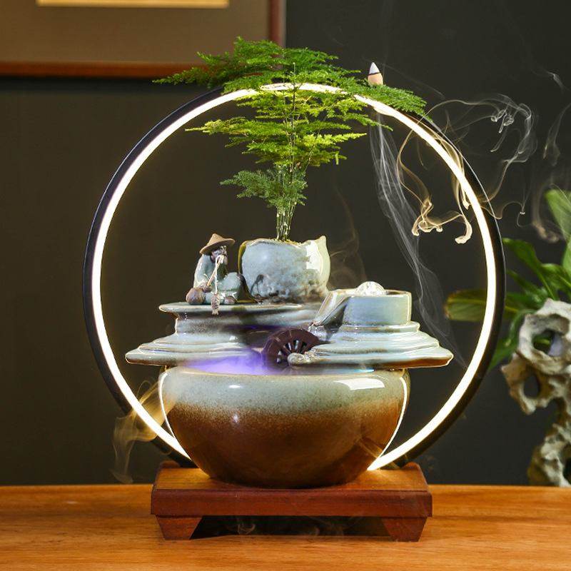 时来运转循环流水摆件办公室招财装饰茶桌开业鱼缸小型礼品客厅,家居饰品,流水摆件,淘宝优惠券,粉丝福利购,淘宝优惠卷