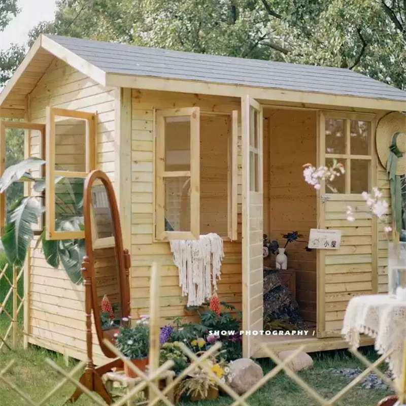 户外休闲小木屋别墅组装储物间工具房可拆卸住人移动花园防腐木屋