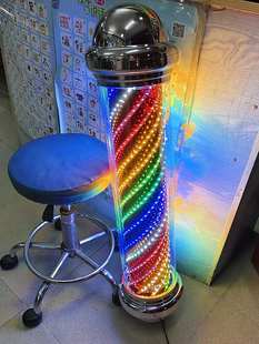 美发转灯LED灯带电机户外加亮墙壁防水复古挂灯箱门发廊头旋转