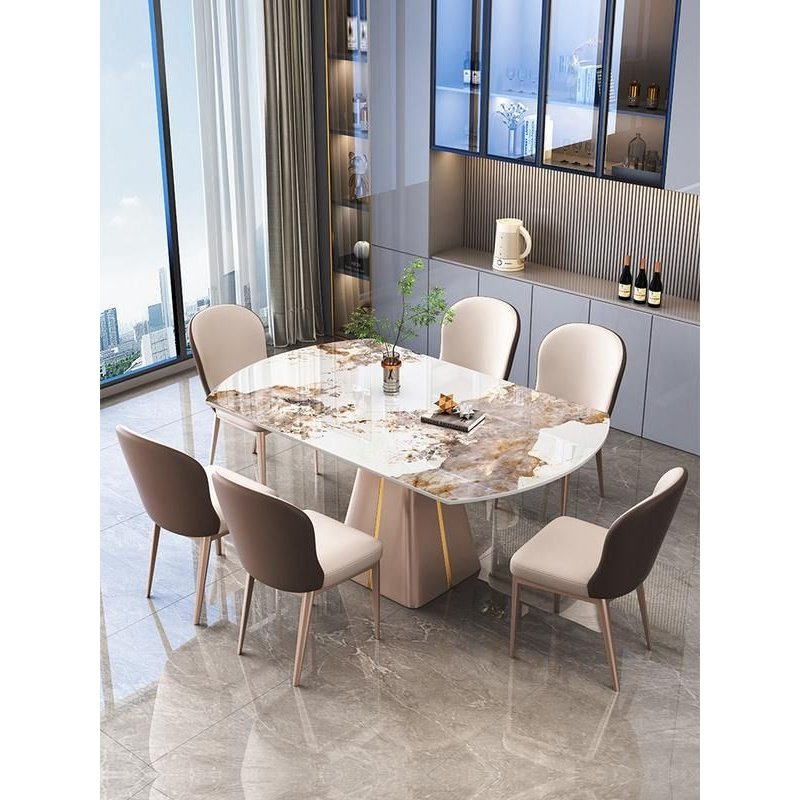 可伸缩折叠岩板餐桌轻奢现代简约小户型客厅家用圆形高端饭桌新款,住宅家具,岩板餐桌,淘宝优惠券,粉丝福利购,淘宝优惠卷