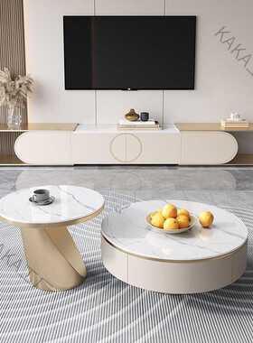 批发LCP2轻奢岩板电视机柜茶几组合网红整装家用高级家居落地电视