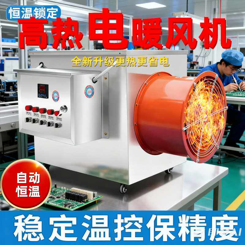 大面积升温取暖工业暖风机 养殖育雏电加热暖风机 大功率加热设备
