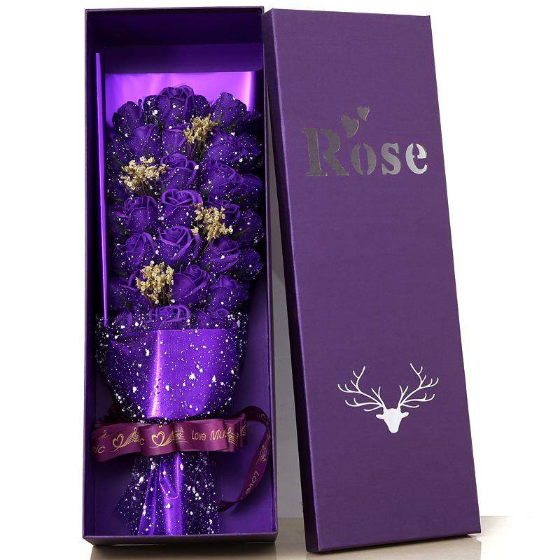 礼物送老婆女朋友闺蜜花母亲香皂雪33礼盒手工朵花束花玫瑰纺