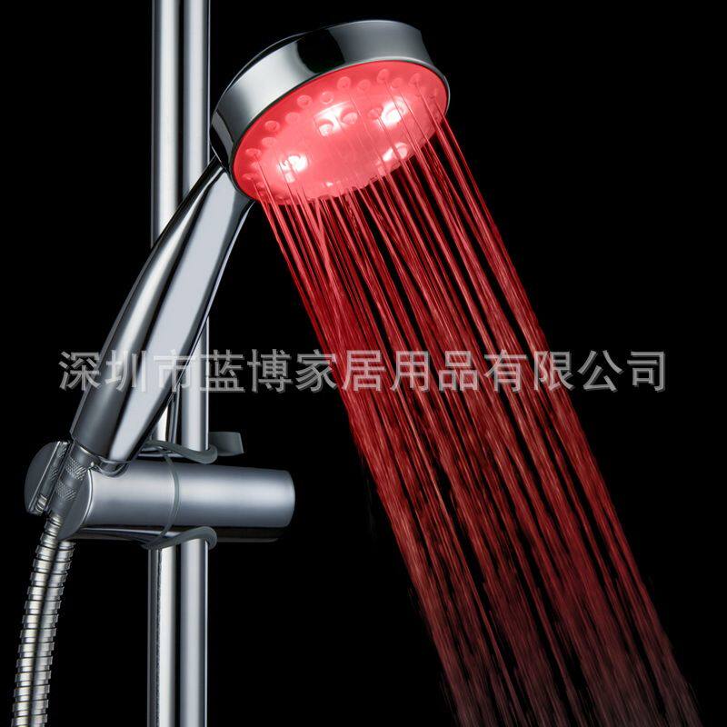 新款直销led变色发光花洒 七彩自变色/温控三色花洒莲蓬头喷头 80