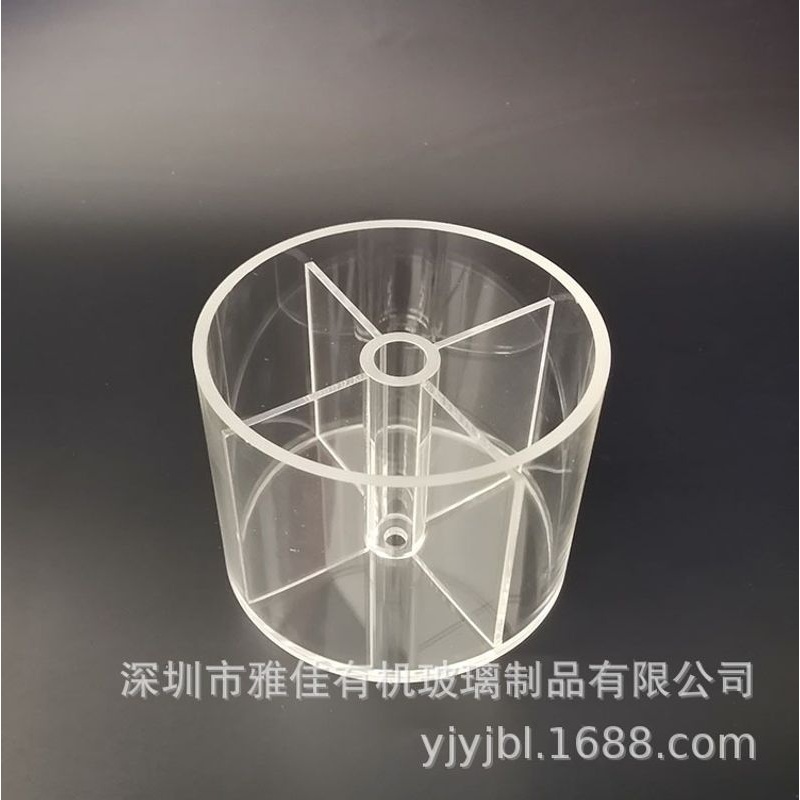 透明亚克力圆管法兰空心管有机玻璃圆筒可粘底丝印钻孔醒花桶路引