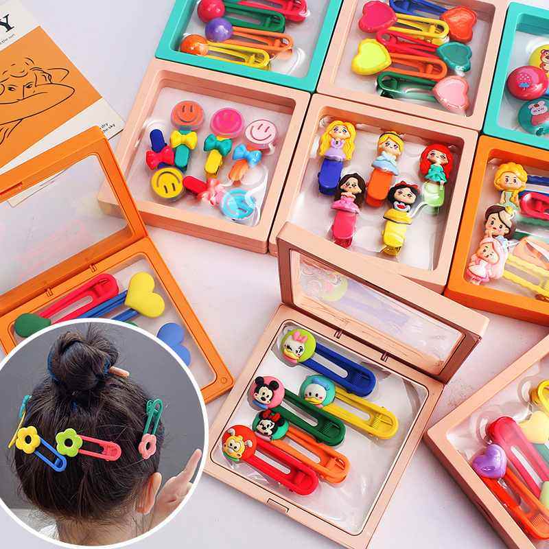 新品 韩版女童卡通糖豆发卡小女孩碎发侧边夹鸭嘴夹儿童宝宝发夹