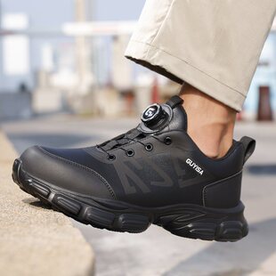 智能扣新款工作鞋男款包头轻便砸劳保鞋防四季钢防防泼水跨境刺穿