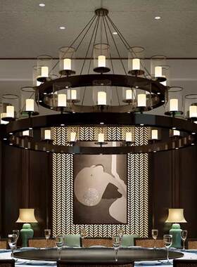 客厅卧室led吊灯非标工程灯酒店会所售楼部大厅KTV新中式水晶吊灯