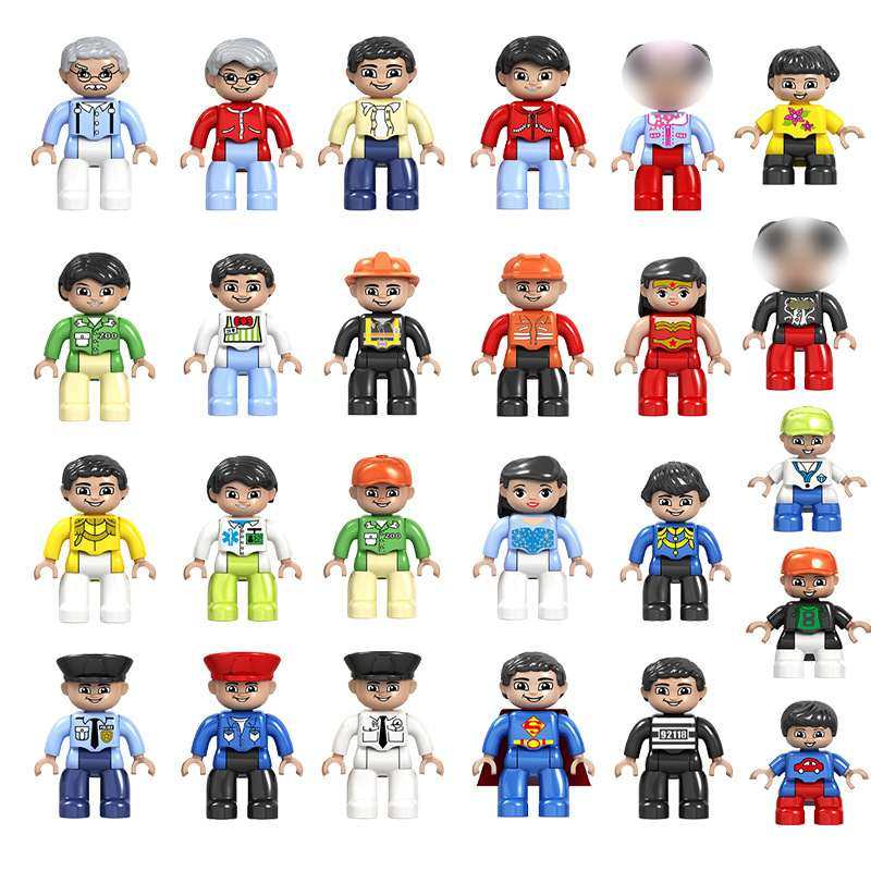 大颗粒人偶配件儿童积木职业人物益智拼家庭动漫拼装玩具插散件,玩具/童车/益智/积木/模型,其他人偶玩具,淘宝优惠券,粉丝福利购,淘宝优惠卷