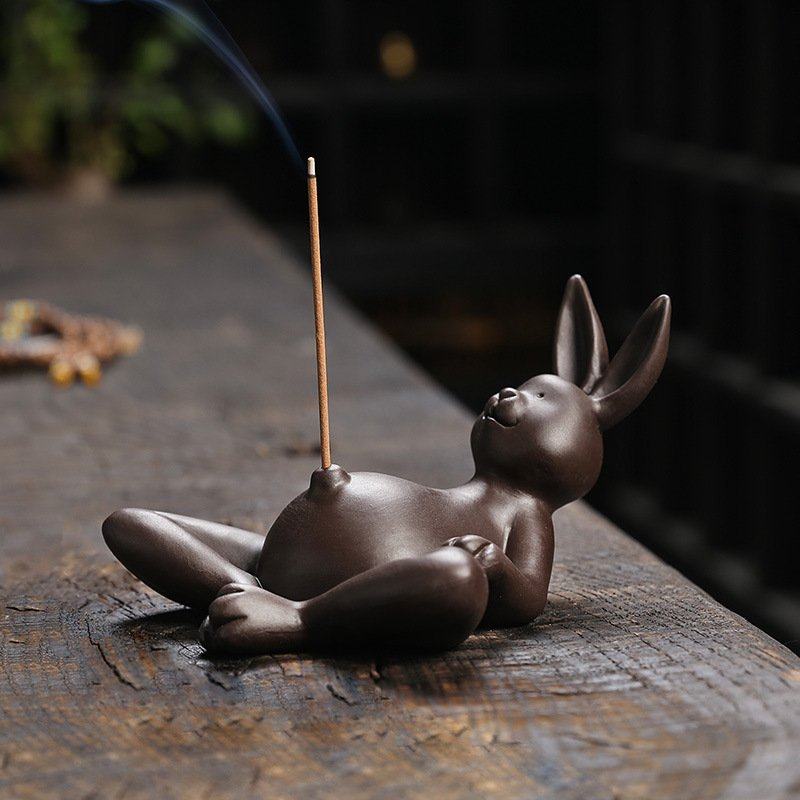 跨境紫砂动物线香座香兔子香创意香炉袋鼠卧线座插香炉青蛙小猫,家居饰品,香托/香盘/香座/香插,淘宝优惠券,粉丝福利购,淘宝优惠卷