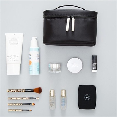 时尚大容量手提式彩妆笔刷手旅行女收纳气质整理包洗漱拎包化妆包