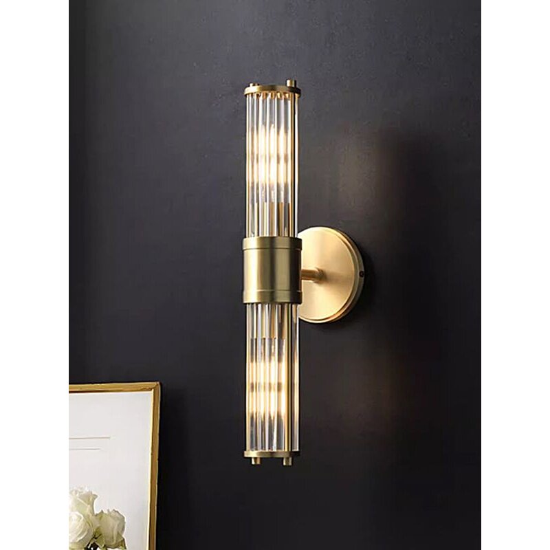 客厅电视背景墙卧室床头过双头灯走廊玻璃玄关铜道壁灯轻新疆包邮