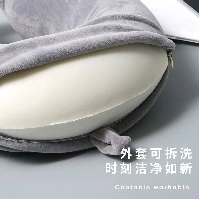 纯色颈枕u型枕汽车颈椎枕头枕Log旅行办公室形活动午睡印制礼品u