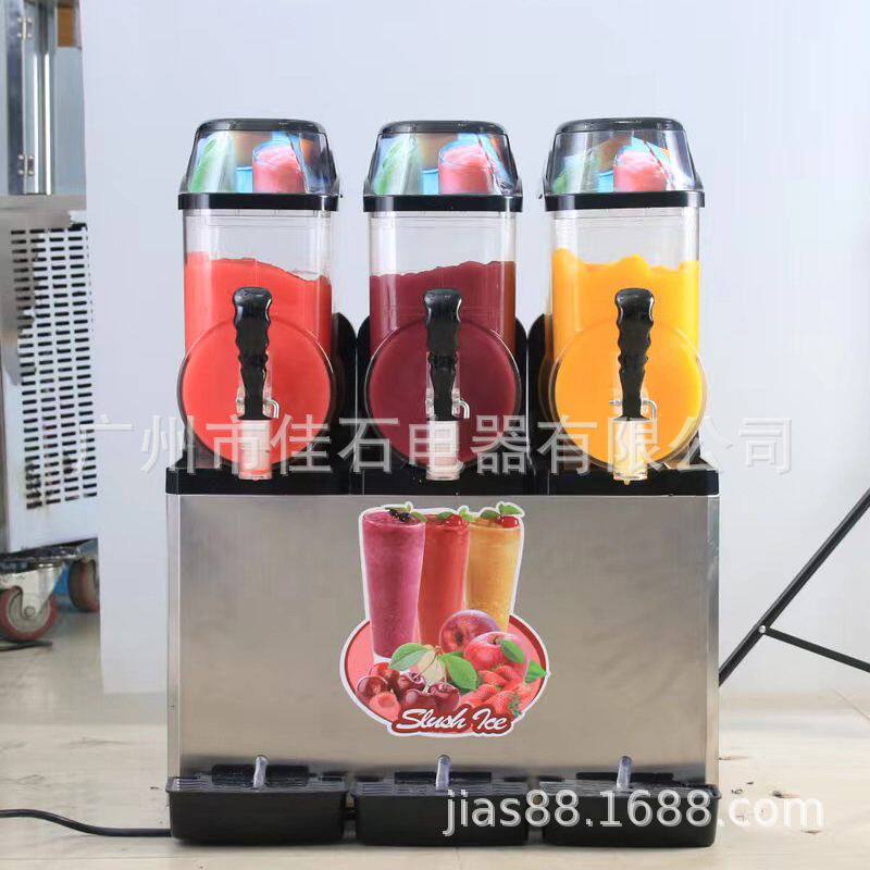 2025新款 冷饮店三缸雪泥机 商用 110V Slush machine 雪蓉机厂家