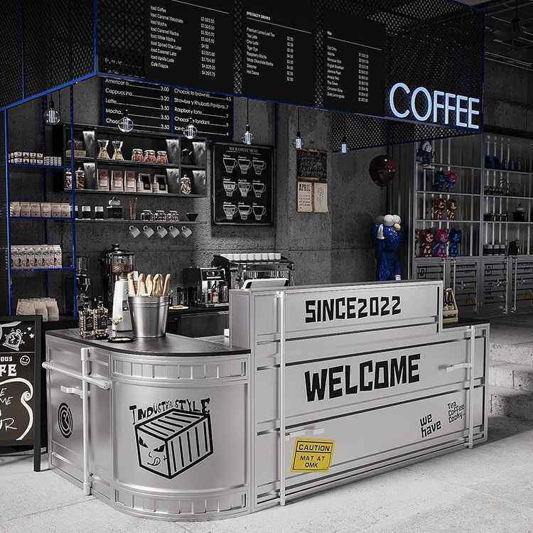 工业风吧台收银台烧烤店铁艺复古创意前台健身房铁艺集装箱接,商业/办公家具,酒吧台,淘宝优惠券,粉丝福利购,淘宝优惠卷