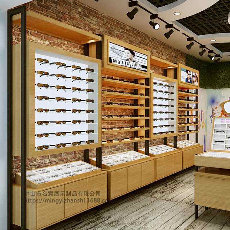 品牌时尚烤漆眼镜店展示柜高柜太阳镜玻璃中岛柜台陈列货架眼镜柜