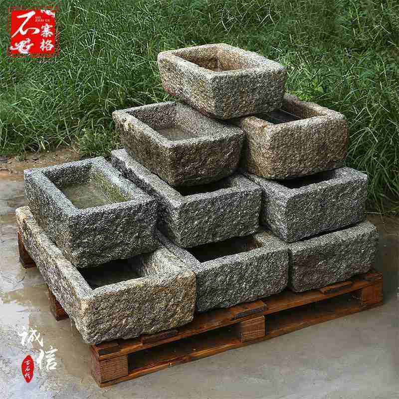 老石槽鱼缸石盆方形弧形水槽阳台流水景观石头复古家用洗手盆造景,家居饰品,石雕,淘宝优惠券,粉丝福利购,淘宝优惠卷