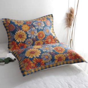 多层纱布棉枕巾家用成人枕头单人巾可用四季色织提花柔软批发