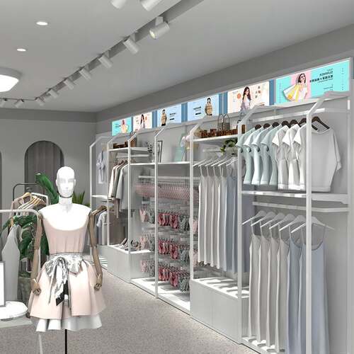服装店服装展示架 超市商场服装货架落地式展示货架厂家全店定制