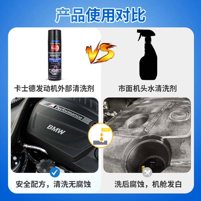 卡士德汽车发动机外部清洗剂机舱仓强力去油污油泥机头水泡沫清洁