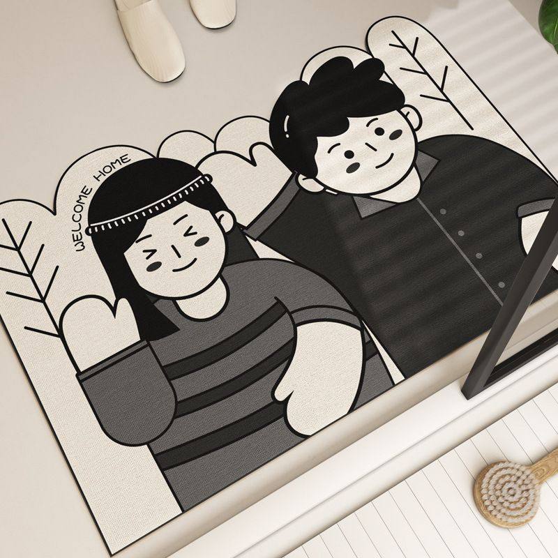 卡通情侣入户门地垫家用耐磨门口浴室垫防滑垫泥地硅藻吸水卫生间,居家布艺,入户地垫,淘宝优惠券,粉丝福利购,淘宝优惠卷