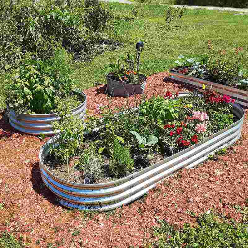 金属种植箱池花园床阳台屋顶露台庭院蔬菜种植框一米菜园种菜圆形