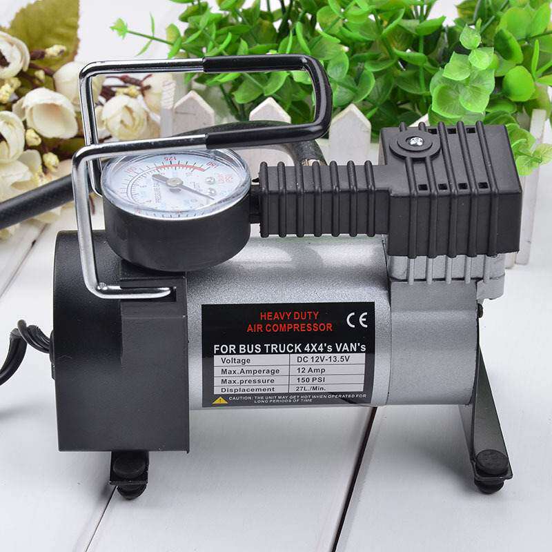 新款直销车载充气泵 汽车轮胎打气泵金属单缸多功能电动气泵12V迷