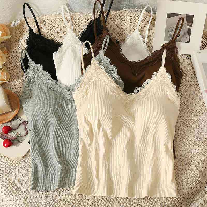 新品 蕾丝拼接吊带小背心女夏内搭设计感性感外穿V领无袖短款打底,女装/女士精品,背心吊带,淘宝优惠券,粉丝福利购,淘宝优惠卷