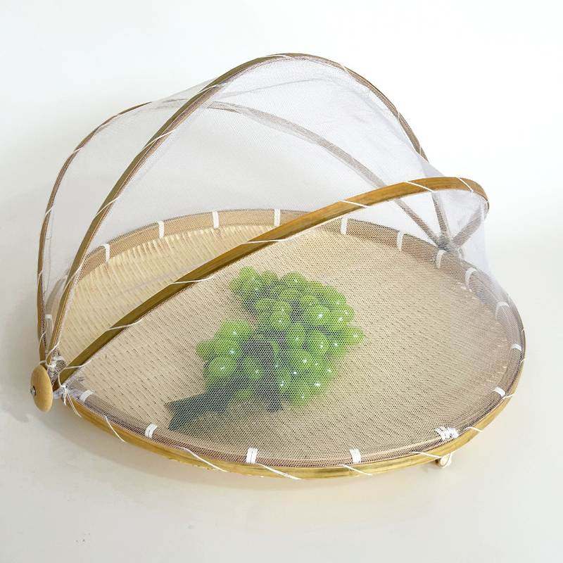 竹制品家用竹编馒头筐圆厨房罩菜点心防虫网簸箕水果篮筐晾晒罩,收纳整理,橱柜收纳筐,淘宝优惠券,粉丝福利购,淘宝优惠卷