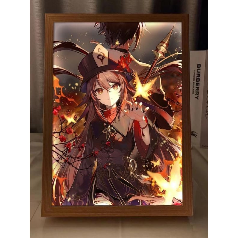 胡桃周边灯光画原神二次元电竞房间装饰氛围小夜灯动漫手办礼物