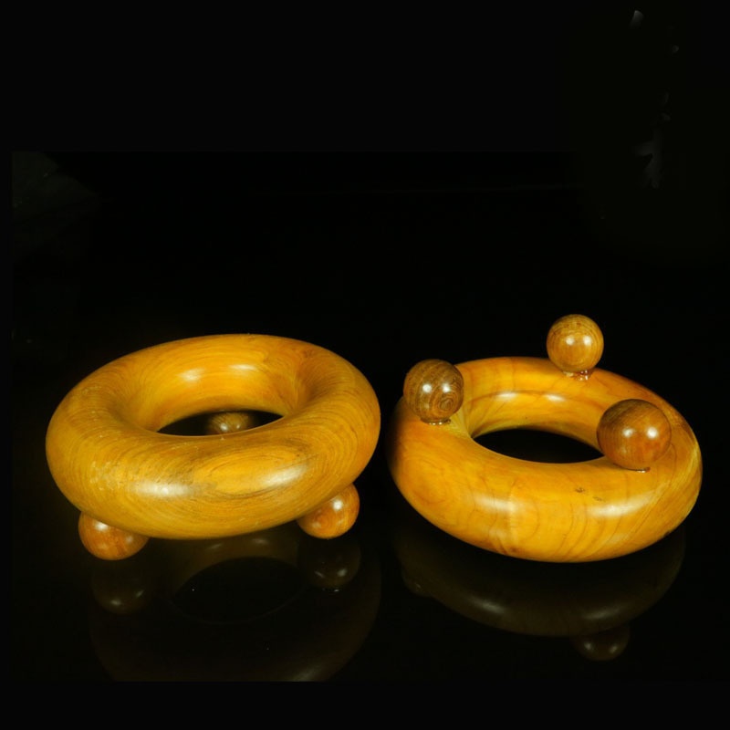 新款直销香木按摩器木质圆按三脚猫点穴棒按摩圈三点花梨木按摩圈