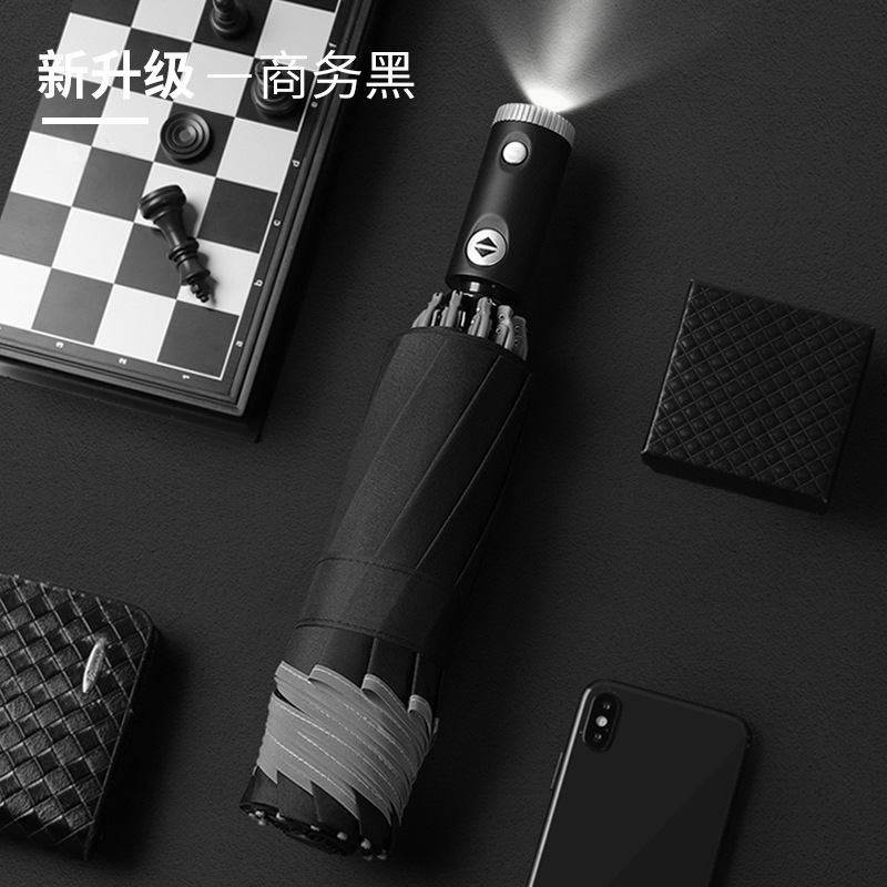 新品 10骨全自动折叠反向伞  反光条加大防风  三折商务晴雨伞,居家日用,伞帽,淘宝优惠券,粉丝福利购,淘宝优惠卷